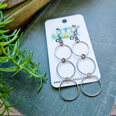 Triple Hoop Mixed Metal || Earrings