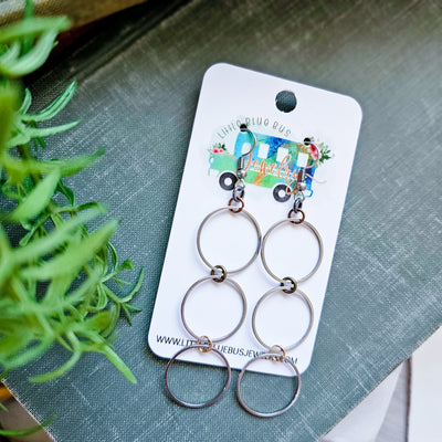 Triple Hoop Mixed Metal || Earrings