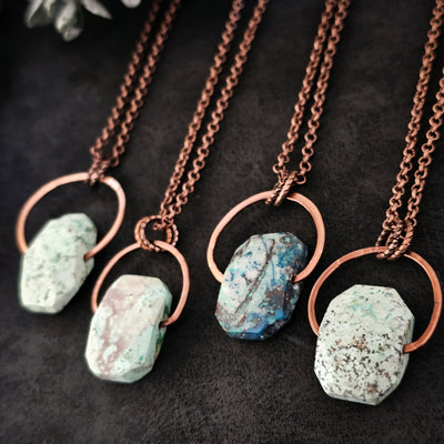 Natural African Turquoise || Stone Necklaces