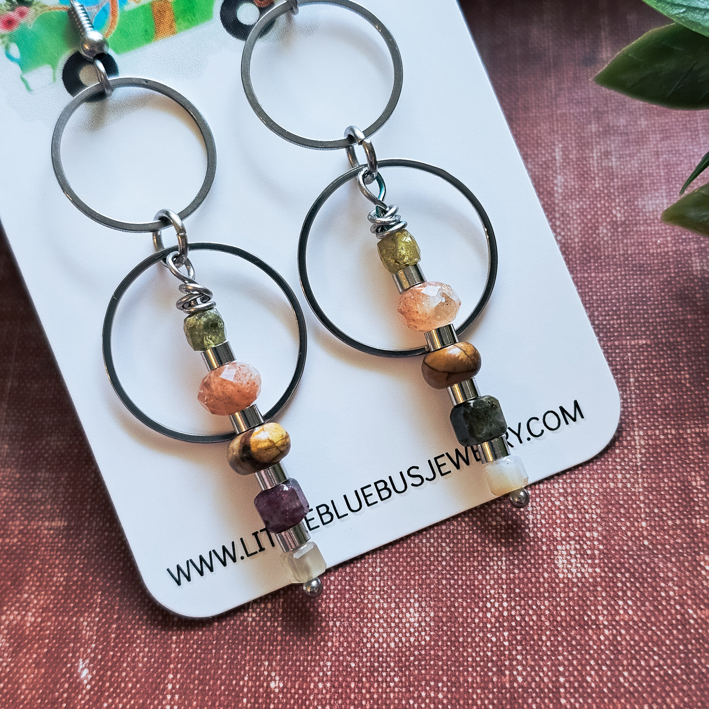 Mixed Stone Double Hoop || Earrings