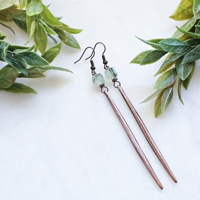 Prehnite + Copper || Earrings