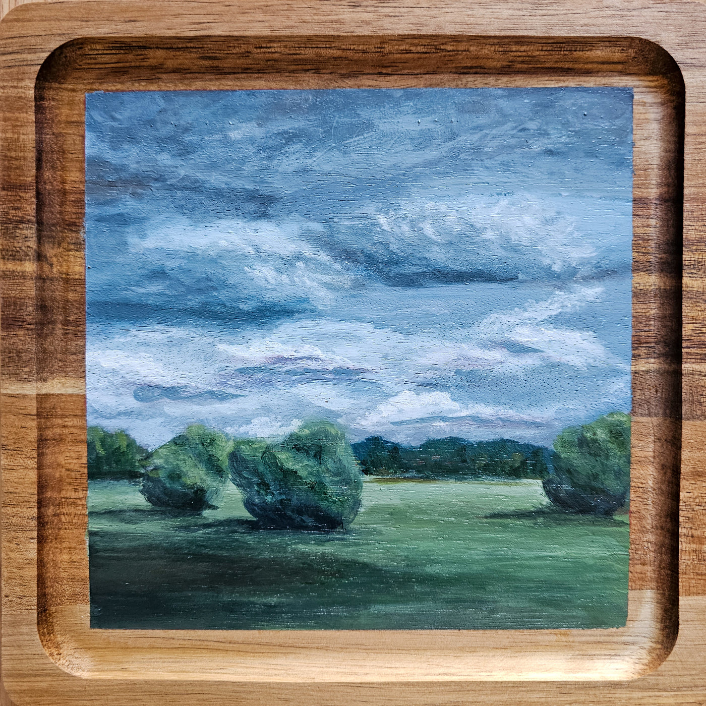 Waiting for the Sun || Acrylic Painted Wood Art || 8x8 Acacia Wood