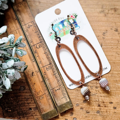 Botswana Agate + Labradorite + Copper || Earrings