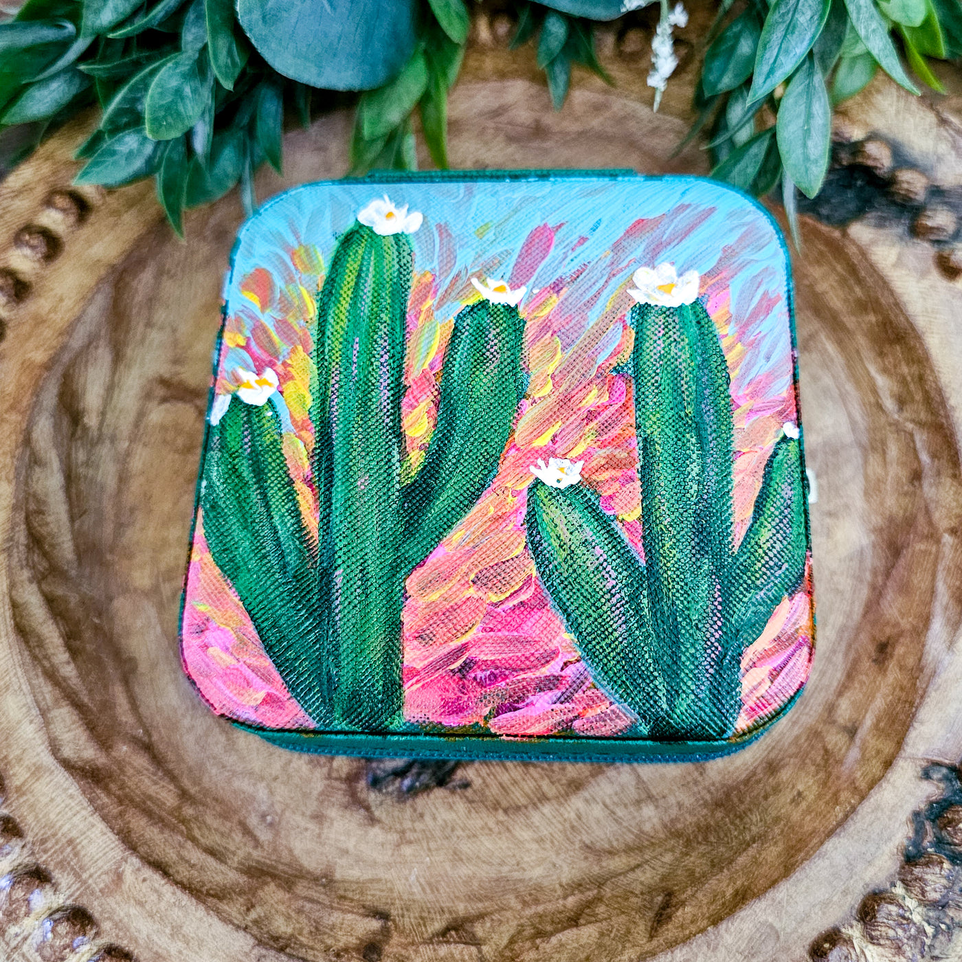 Desert Sunset || Travel Jewelry Organizer || Hand Painted Cases