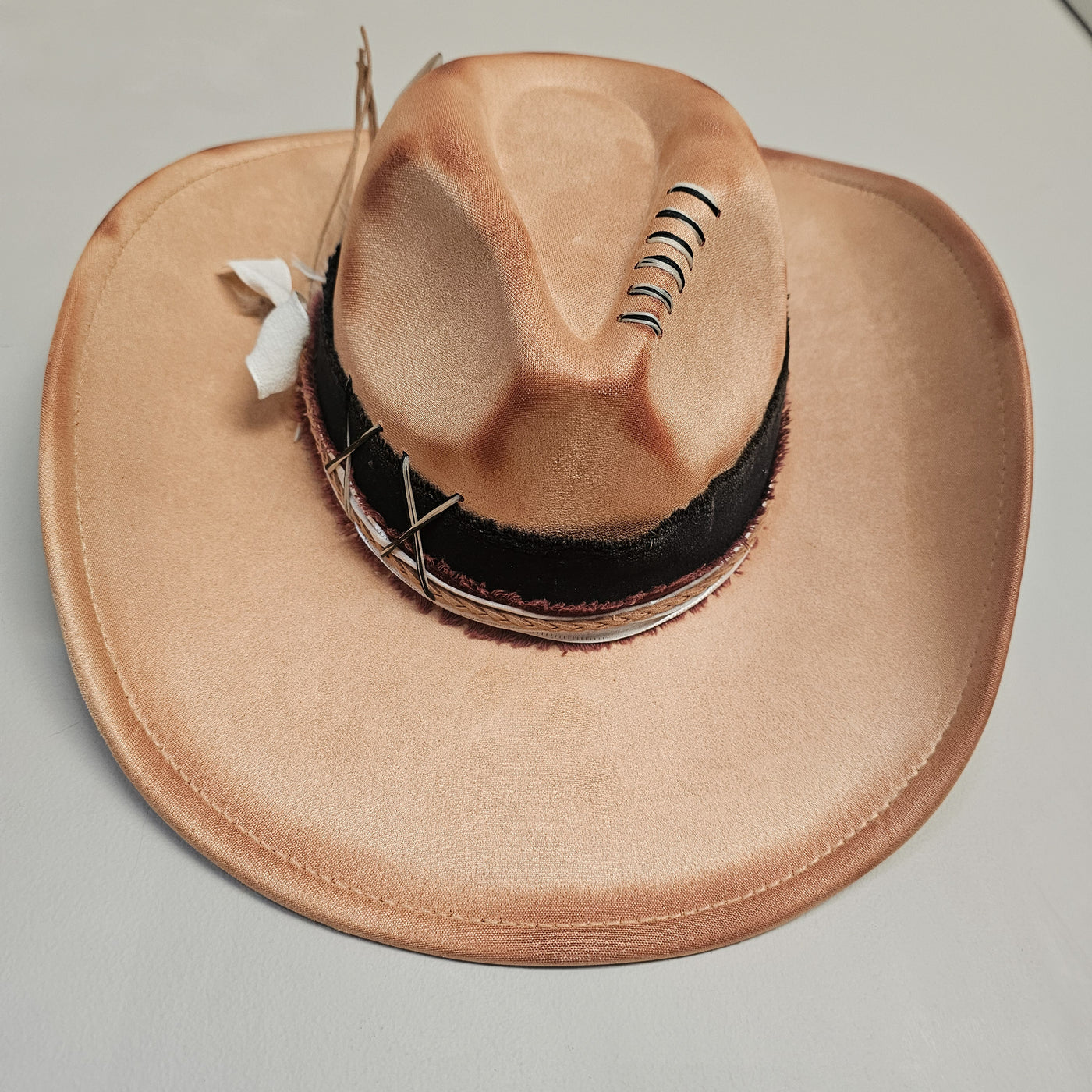 Let's Ride|| Tan Suede Burned Cowboy Style Hat