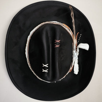 Classic || Black Suede Burned Cowboy Style Hat