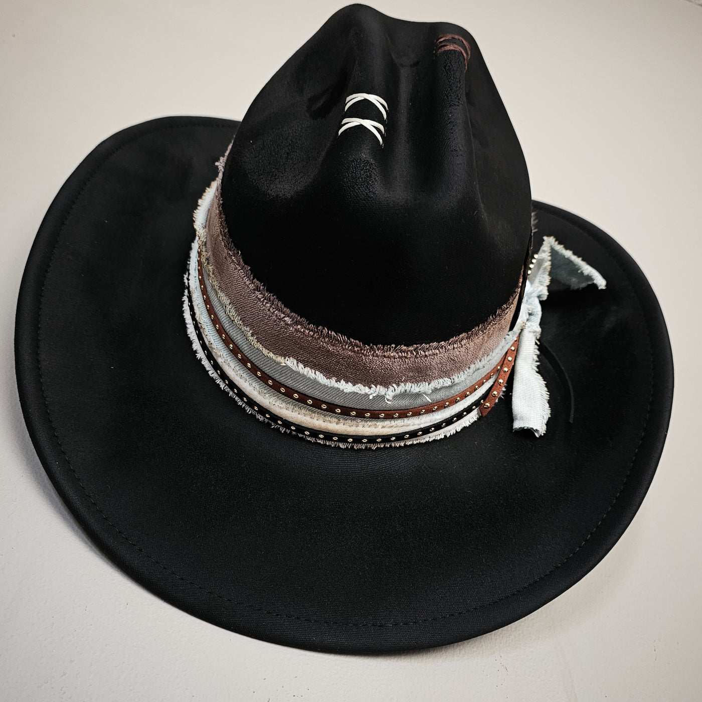 Classic || Black Suede Burned Cowboy Style Hat
