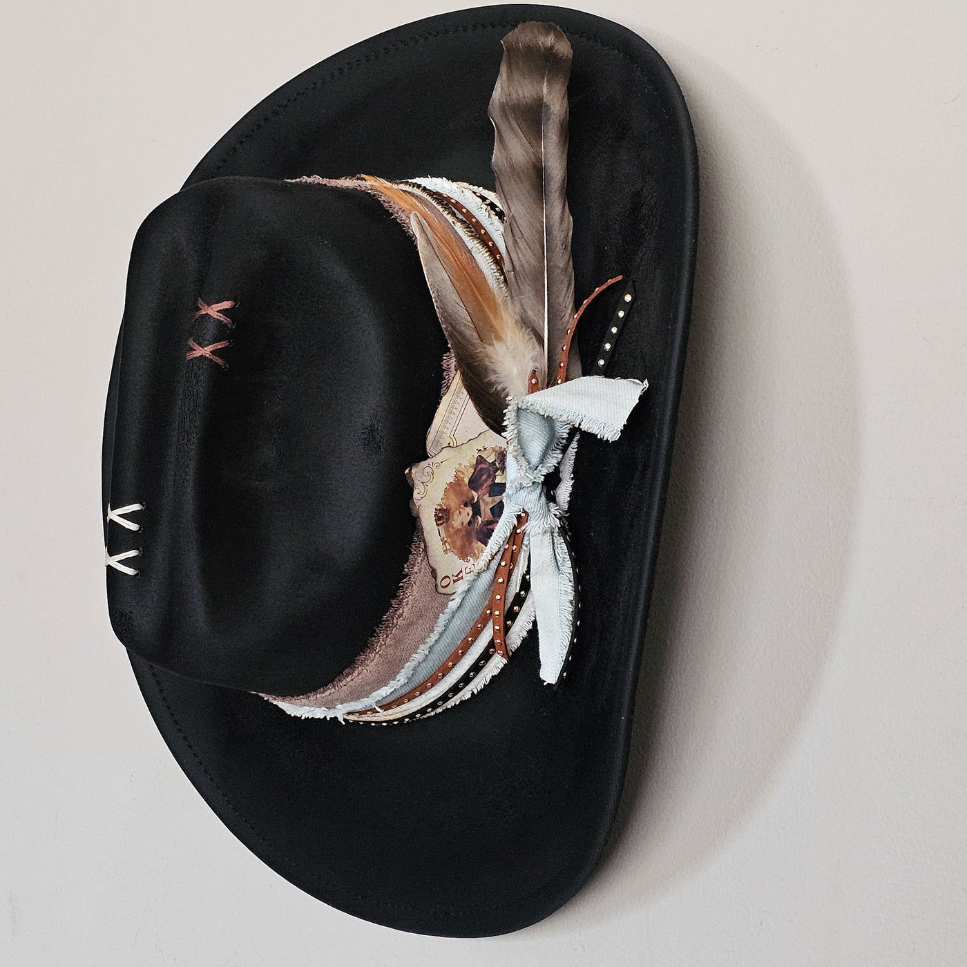 Classic || Black Suede Burned Cowboy Style Hat