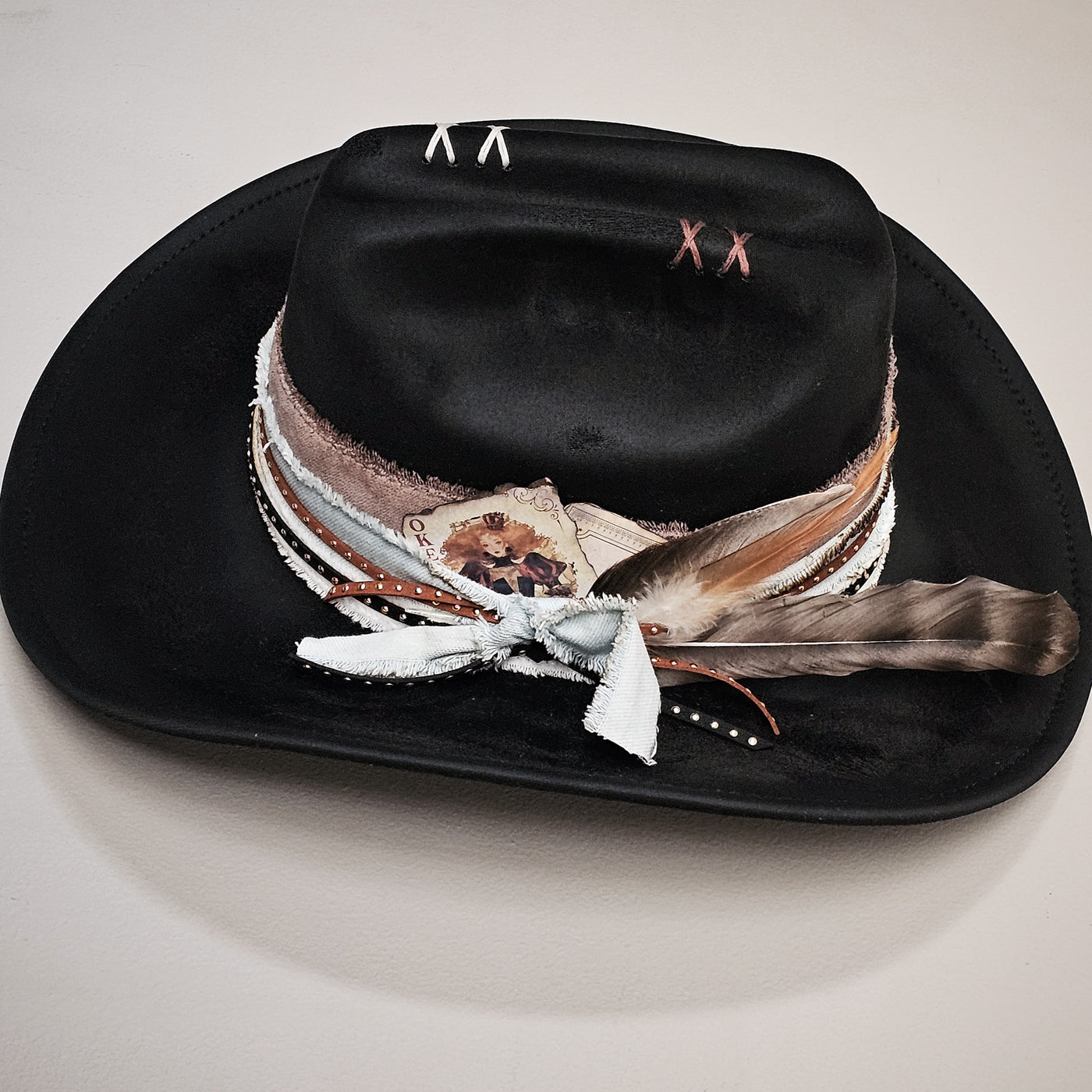 Classic || Black Suede Burned Cowboy Style Hat