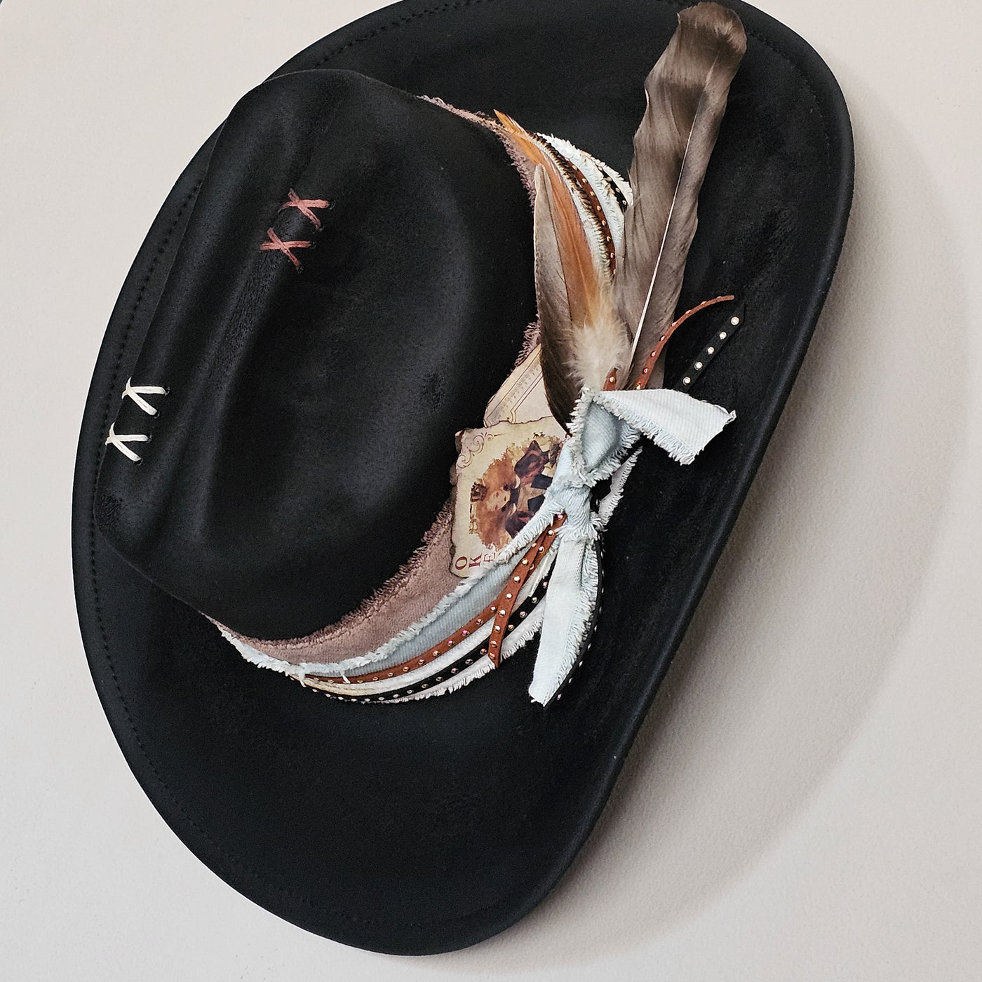 Classic || Black Suede Burned Cowboy Style Hat