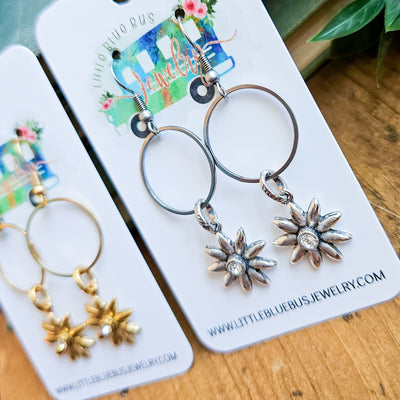 Crystal Mini Flower Drop || Earrings