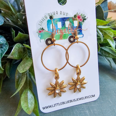 Crystal Mini Flower Drop || Earrings
