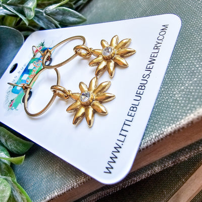 Crystal Mini Flower Drop || Earrings