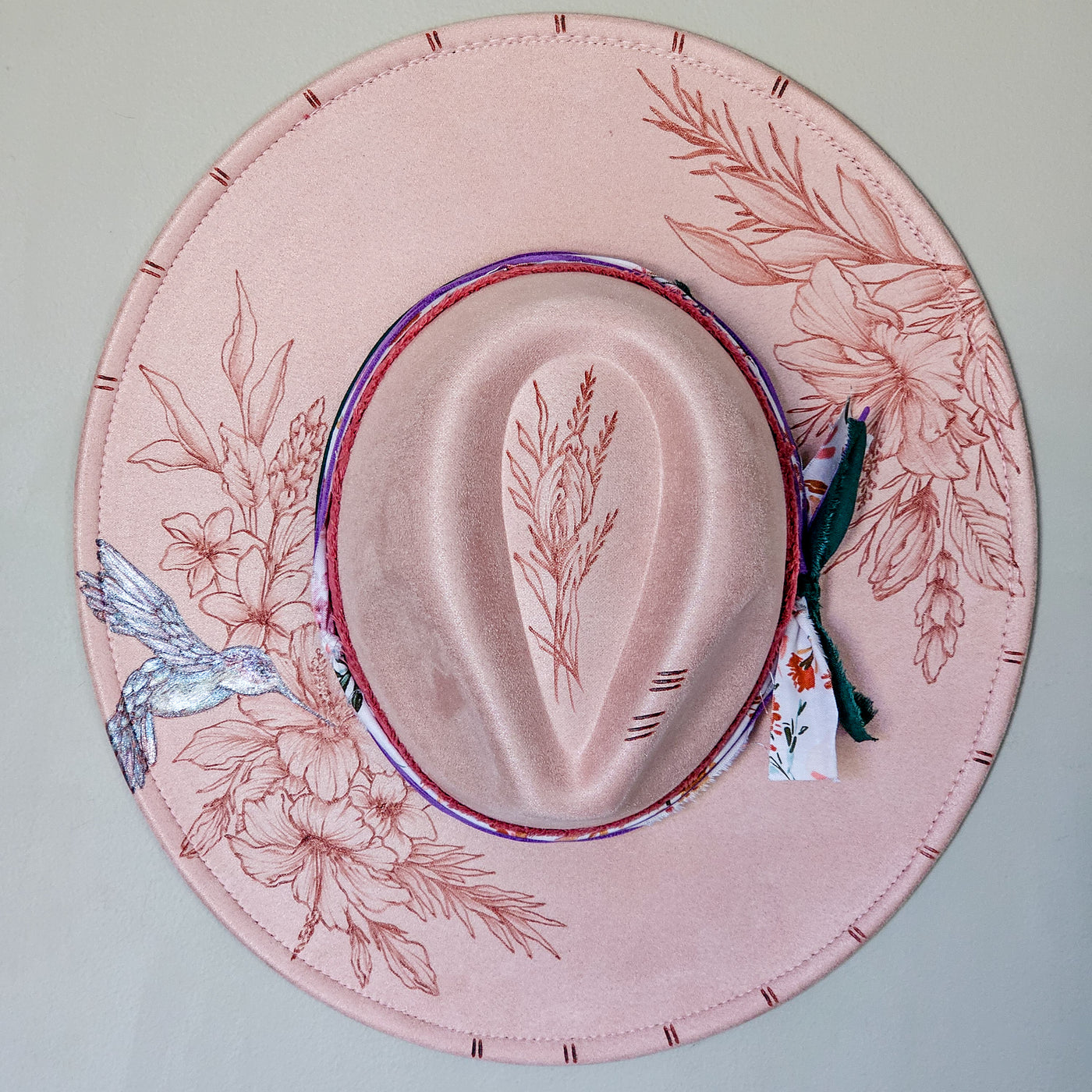Custom Wide Brim Hummingbird Hat for L. Atkinson