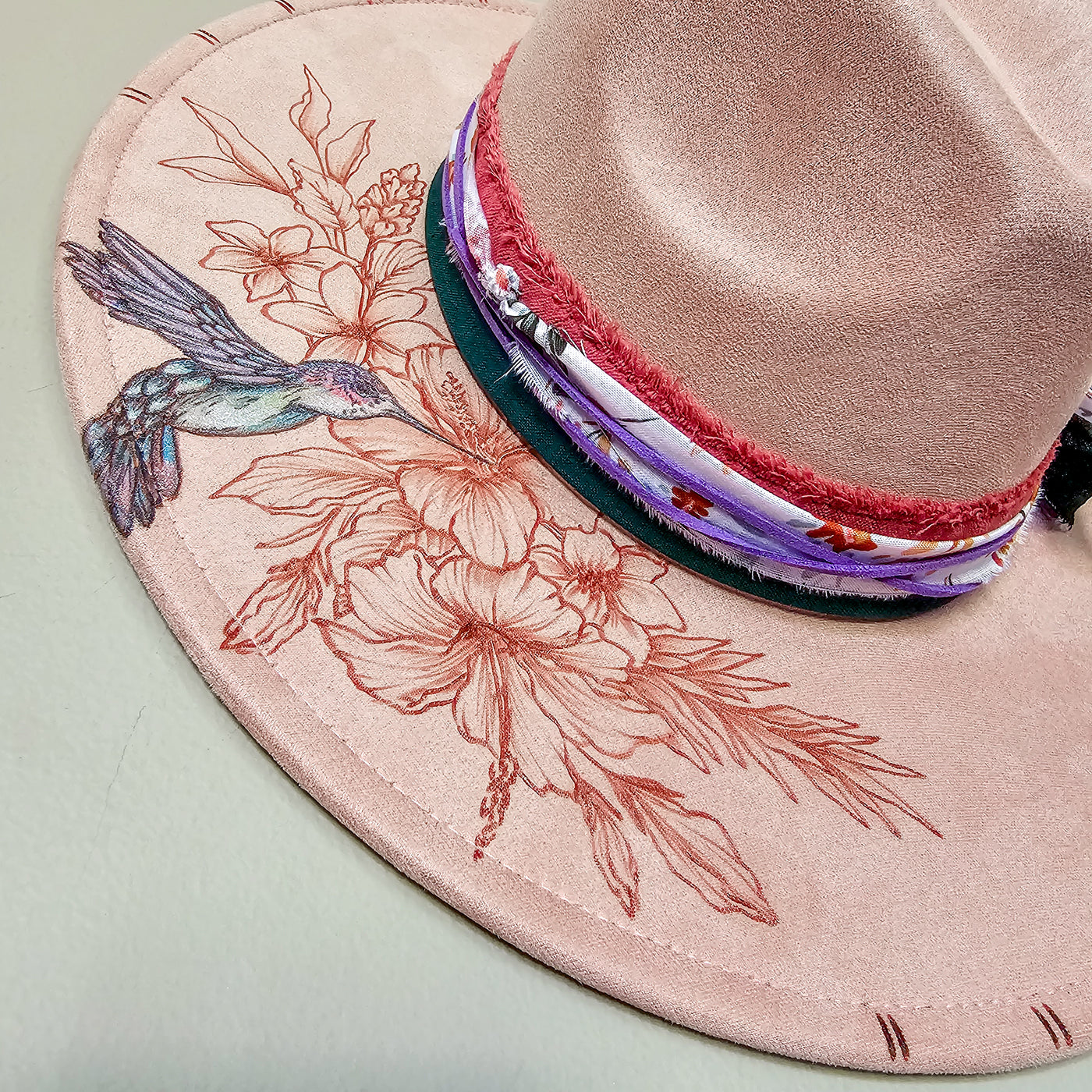 Custom Wide Brim Hummingbird Hat for L. Atkinson