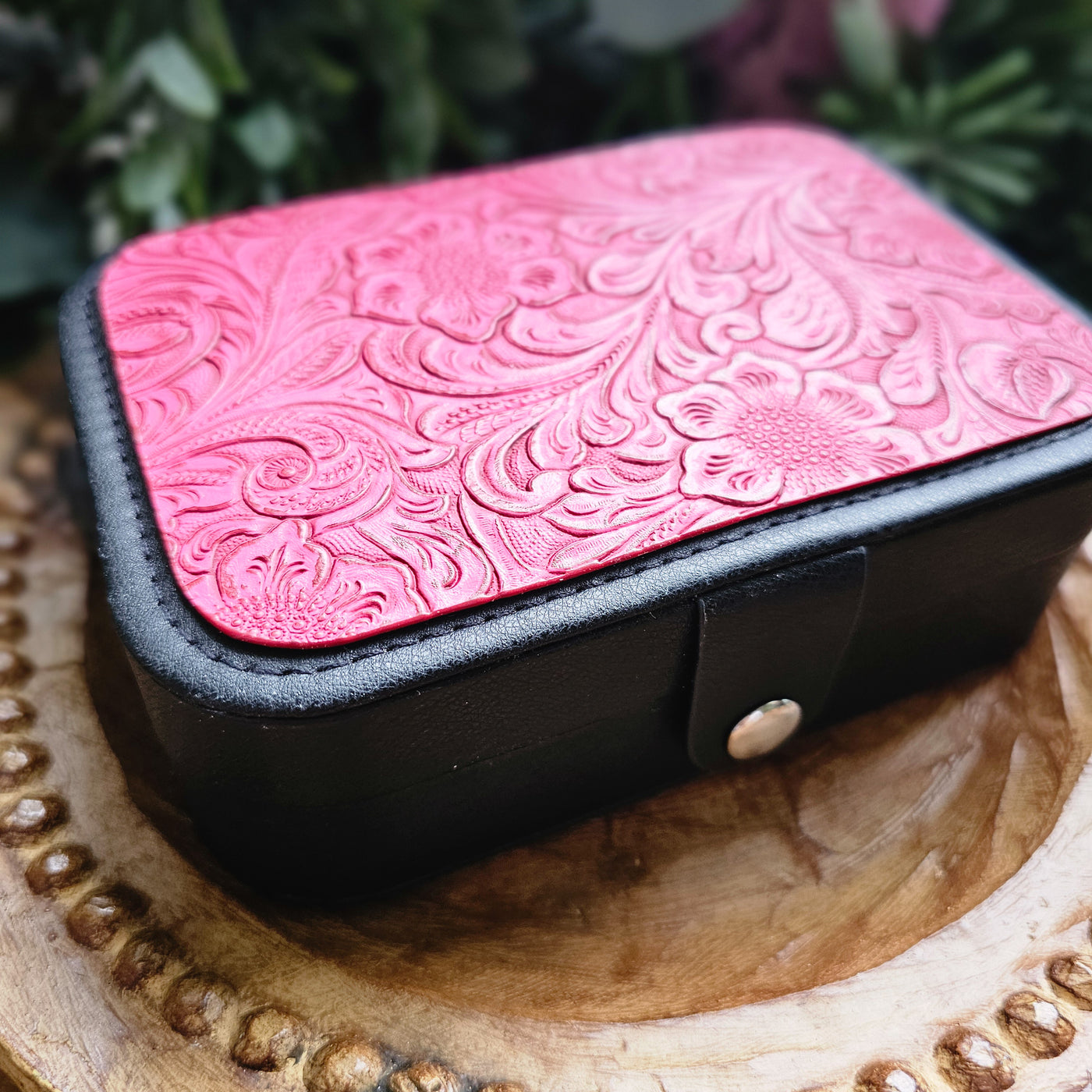 Travel Jewelry Organizers || Tooled Leather / Faux Leather  || Large 6.5x4.5x2