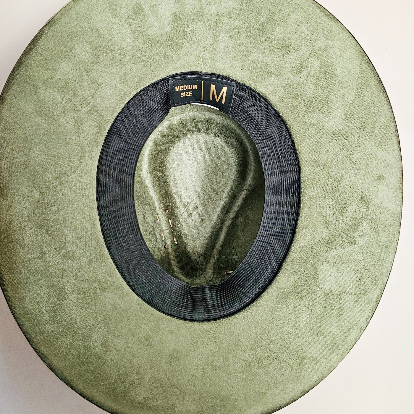 Wildflower |M| Moss Green Suede Burned Wide Stiff Brim/ Pencil Brim Hat