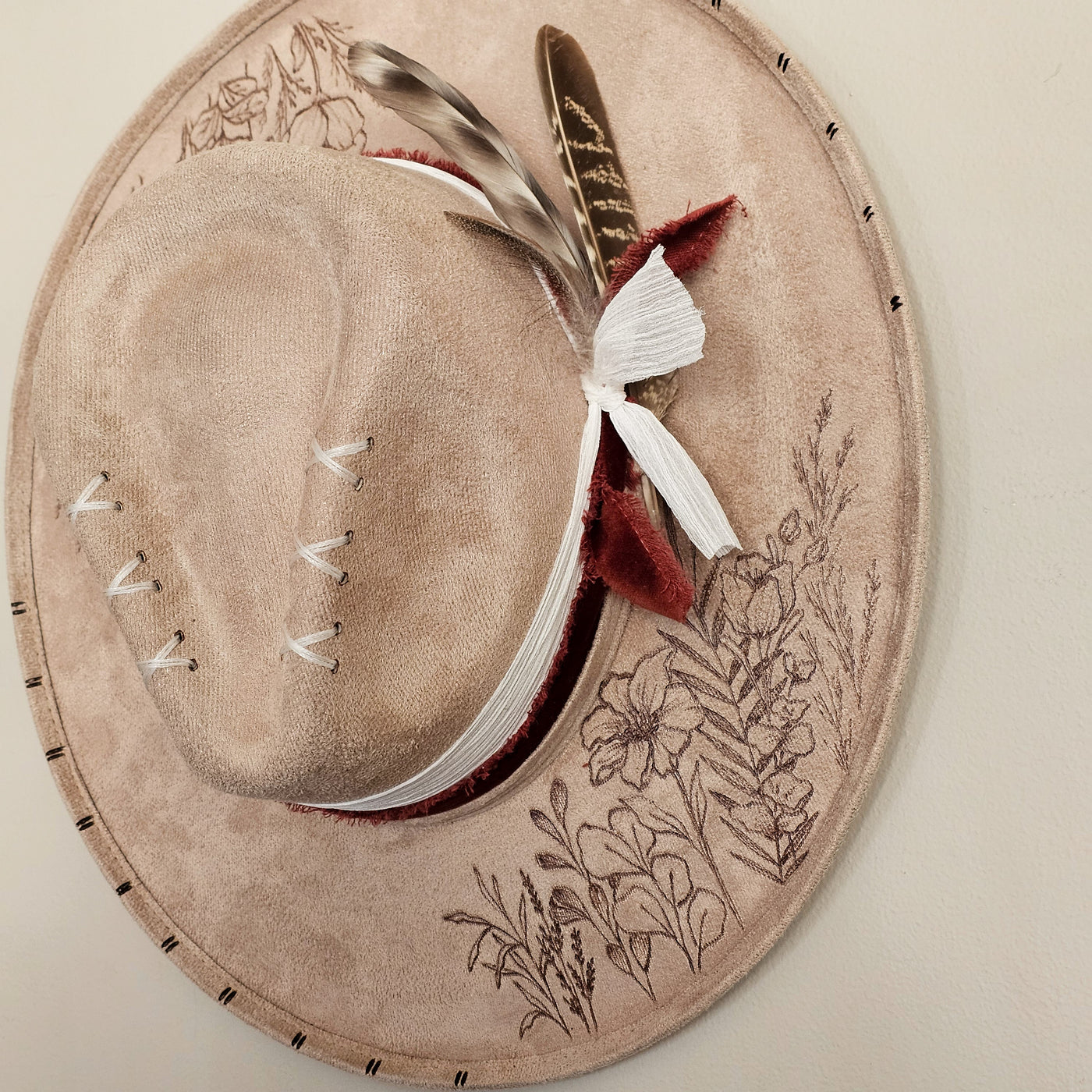 Market Day |M| Light Tan Suede Burned Wide Stiff Brim/ Pencil Brim Hat