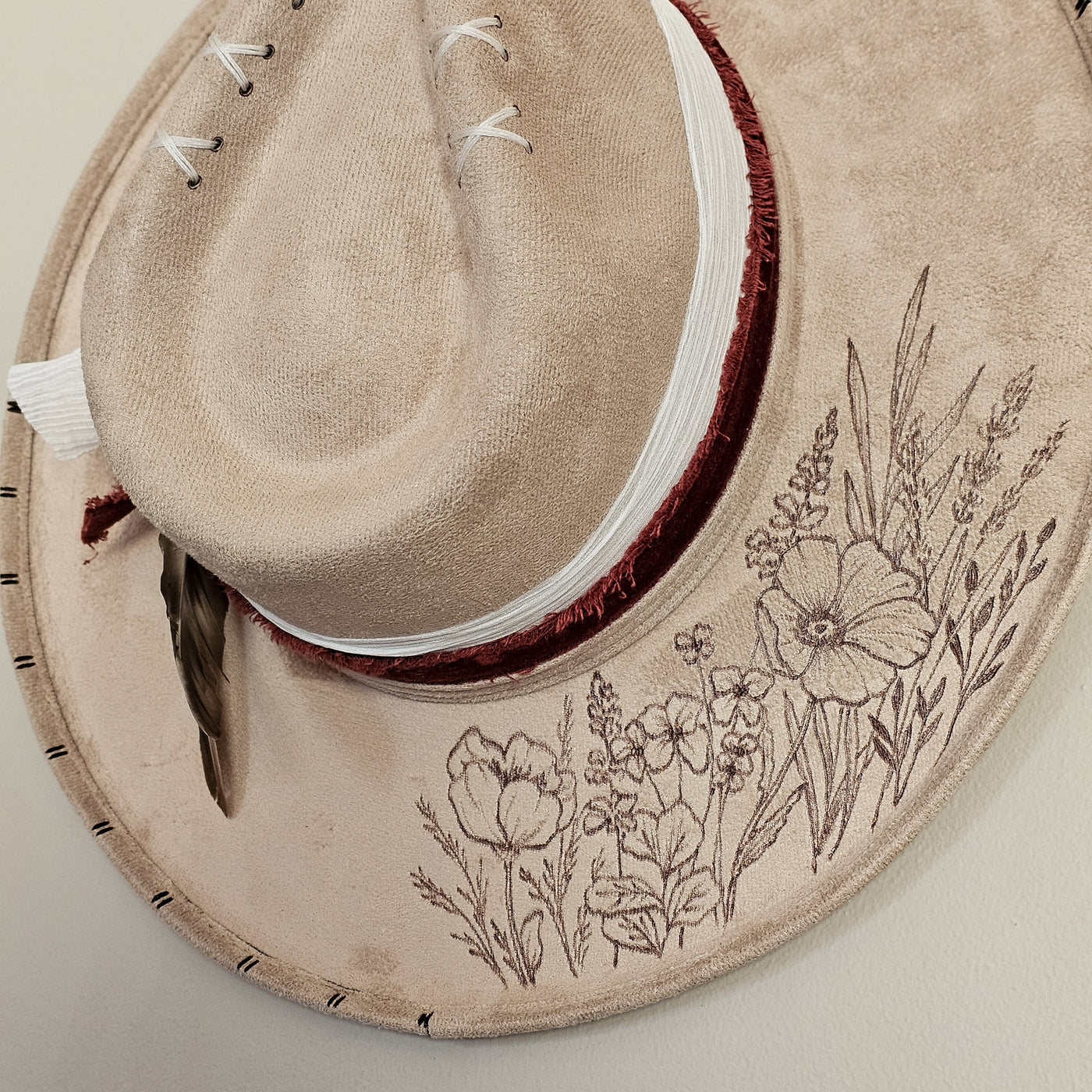 Market Day |M| Light Tan Suede Burned Wide Stiff Brim/ Pencil Brim Hat