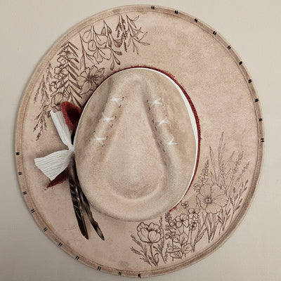 Market Day |M| Light Tan Suede Burned Wide Stiff Brim/ Pencil Brim Hat