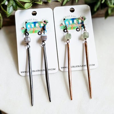 Botswana Agate + Gunmetal || Earrings