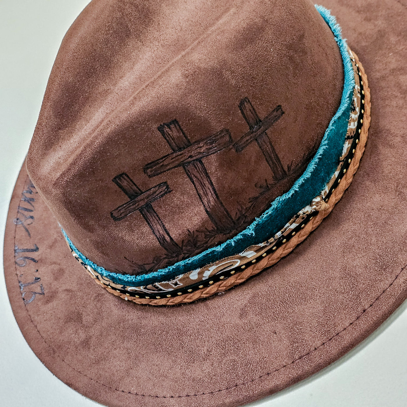 Custom Order - Skinny Brim Brown Hat - L. Mace