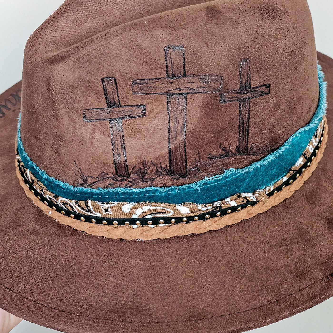 Custom Order - Skinny Brim Brown Hat - L. Mace
