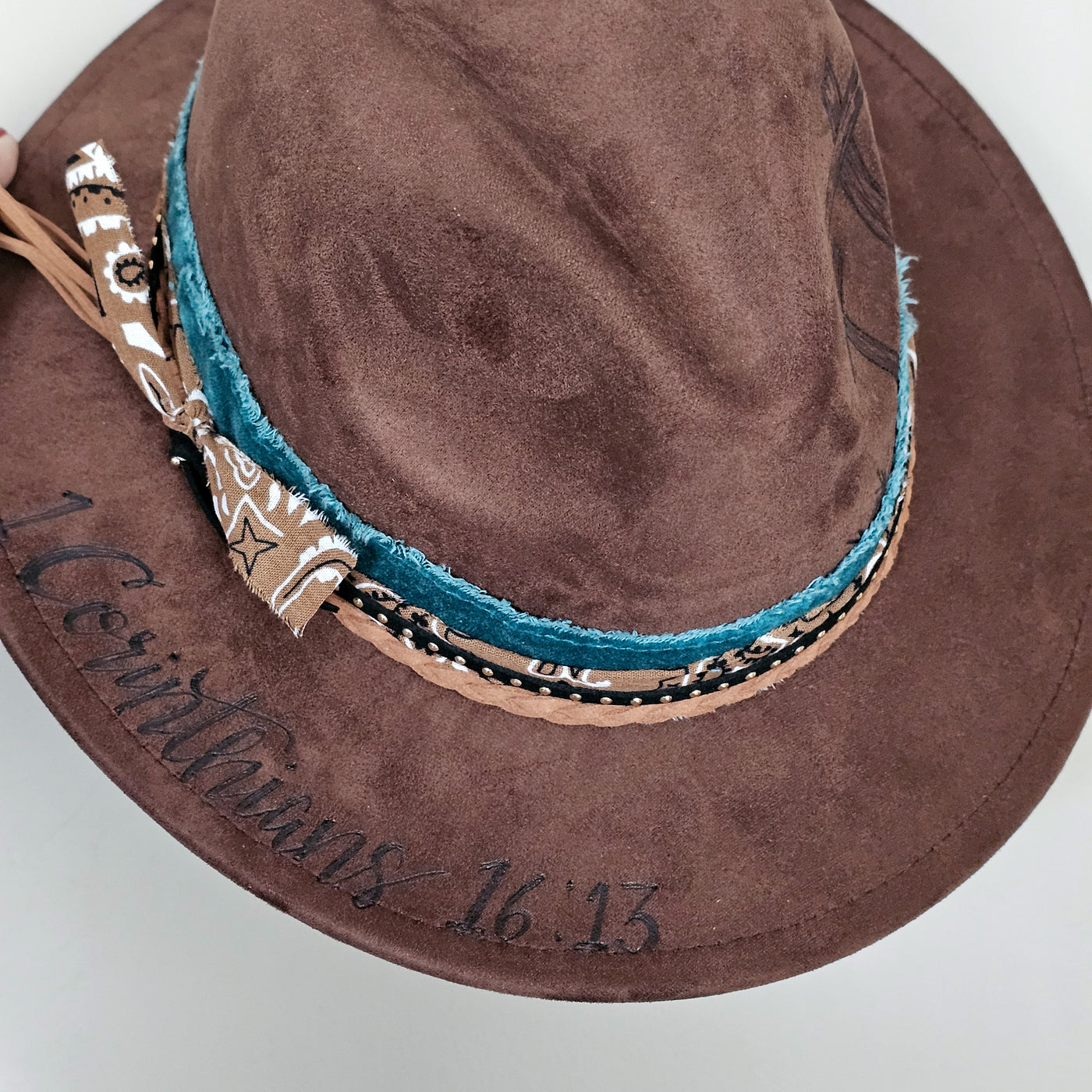 Custom Order - Skinny Brim Brown Hat - L. Mace
