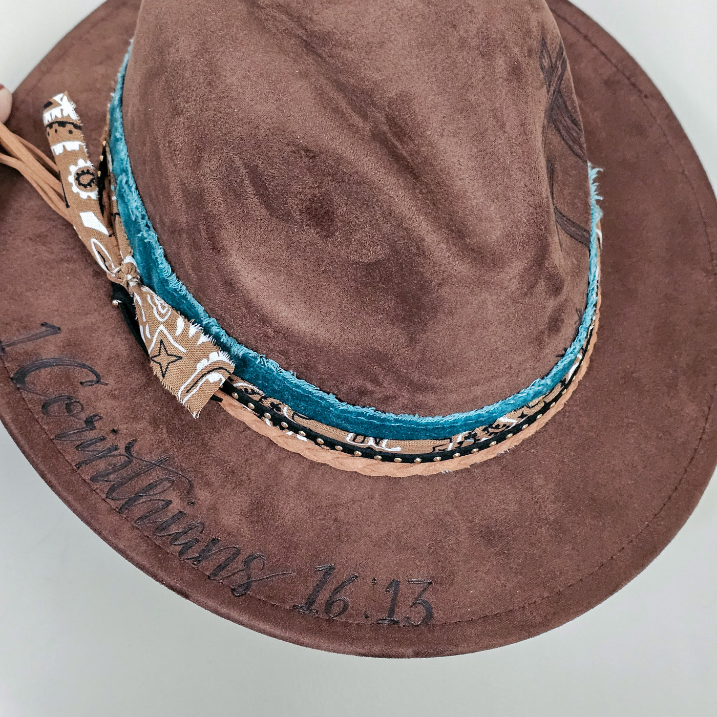 Custom Order - Skinny Brim Brown Hat - L. Mace