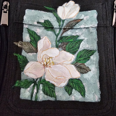 Magnolia Market || Charcoal Gray Canvas Hand Painted Tote Bag
