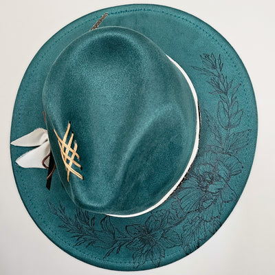 Farmer's Market Day || Green Burned Skinny Brim Hat