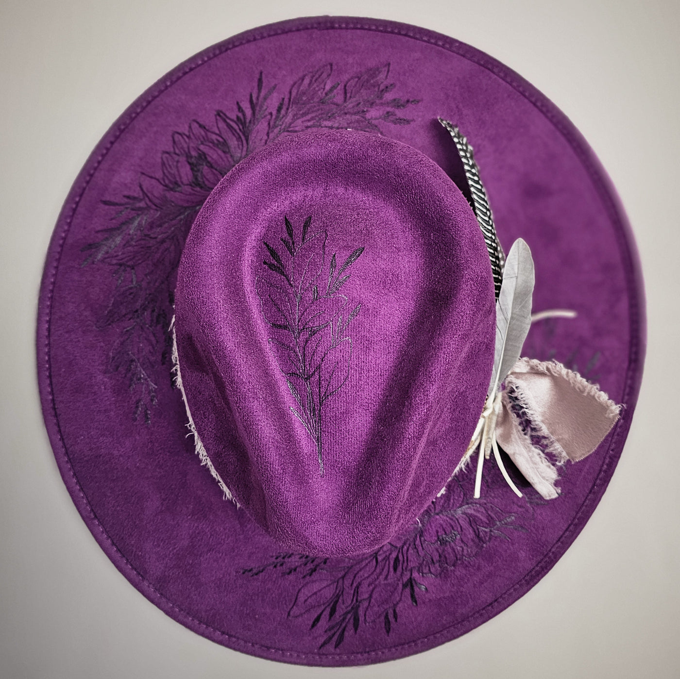 Purple Haze |M| Purple Suede Burned Stiff Wide Brim Hat