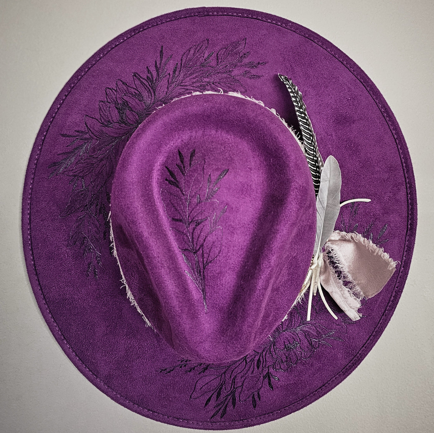 Purple Haze |M| Purple Suede Burned Stiff Wide Brim Hat