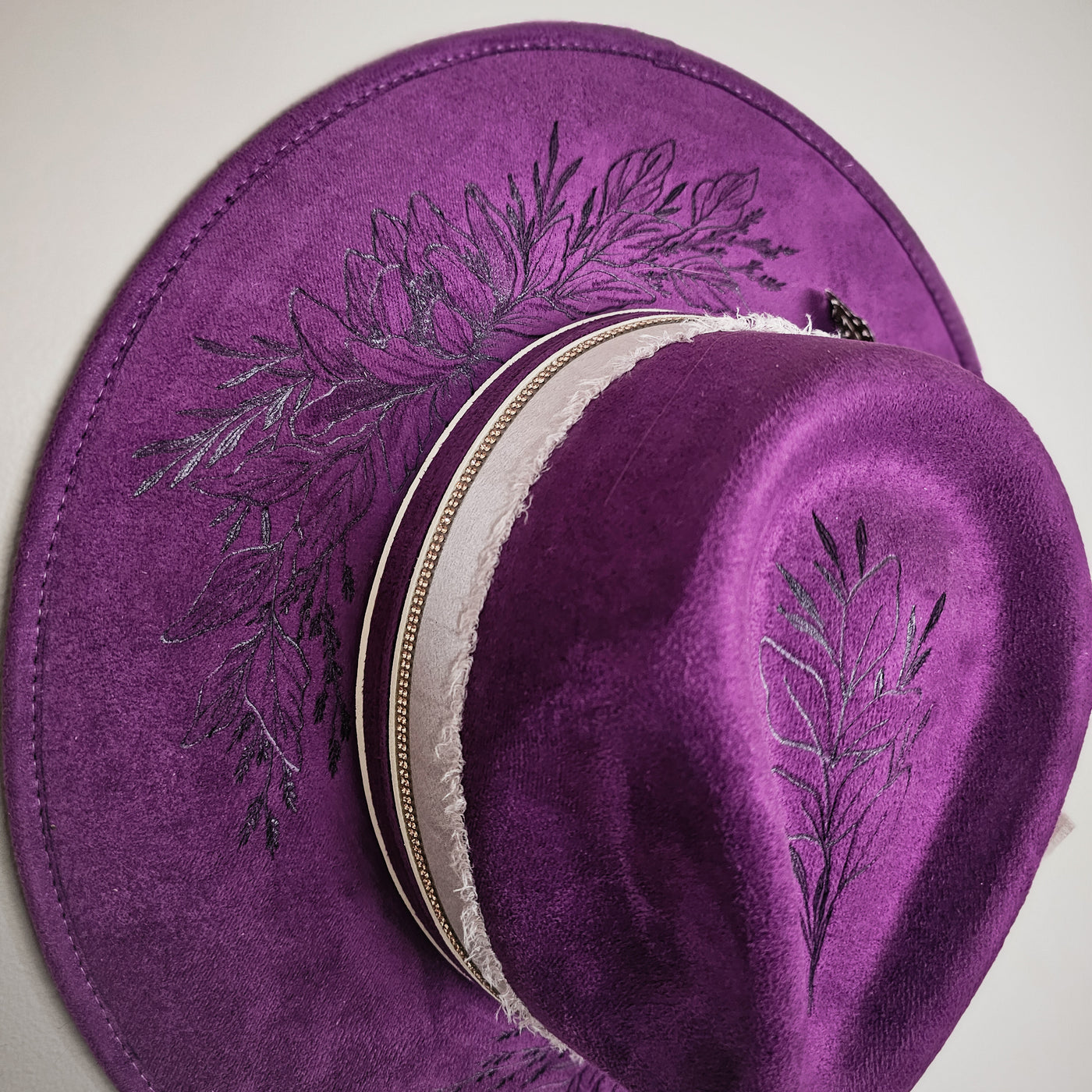 Purple Haze |M| Purple Suede Burned Stiff Wide Brim Hat