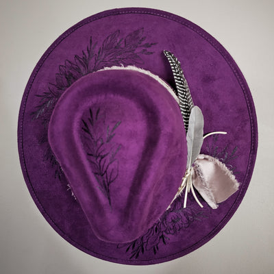 Purple Haze |M| Purple Suede Burned Stiff Wide Brim Hat