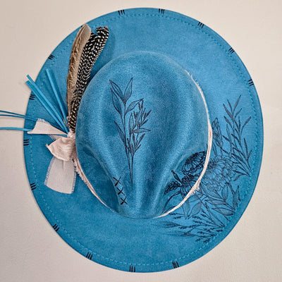 Happy Day || Youth Size || XS || Blue Burned Skinny Brim Hat