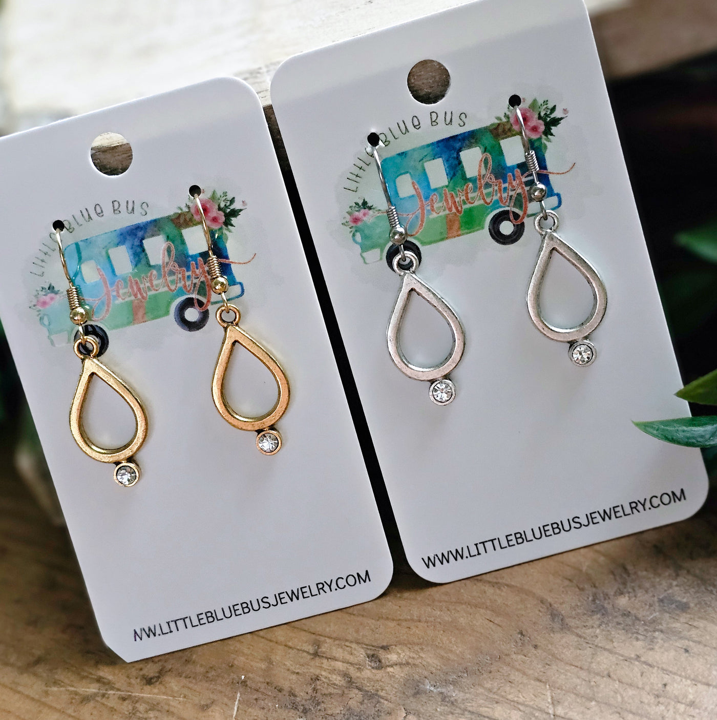 Teardrop + Crystal Drop Earrings