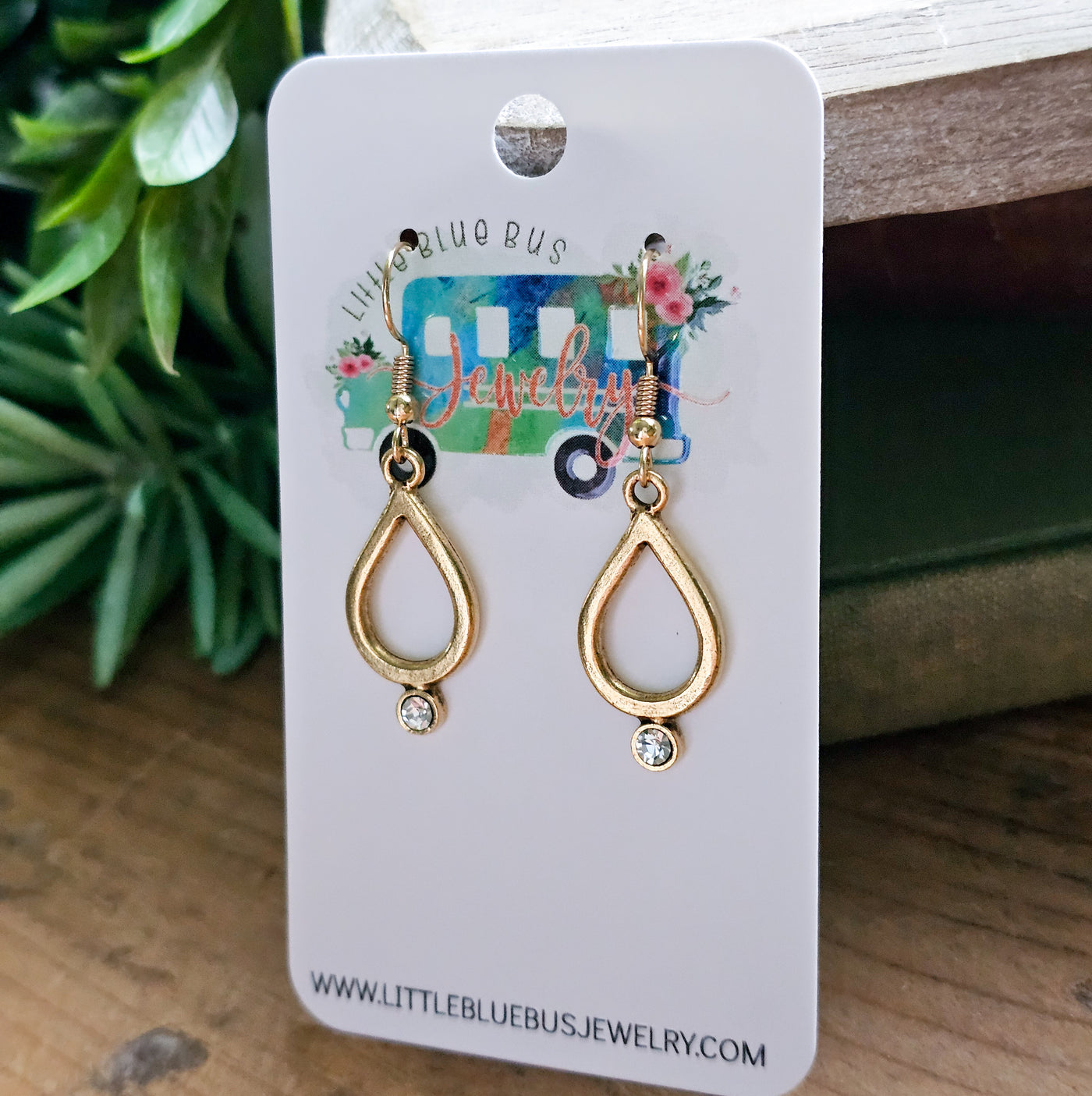 Teardrop + Crystal Drop Earrings