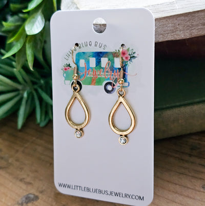 Teardrop + Crystal Drop Earrings