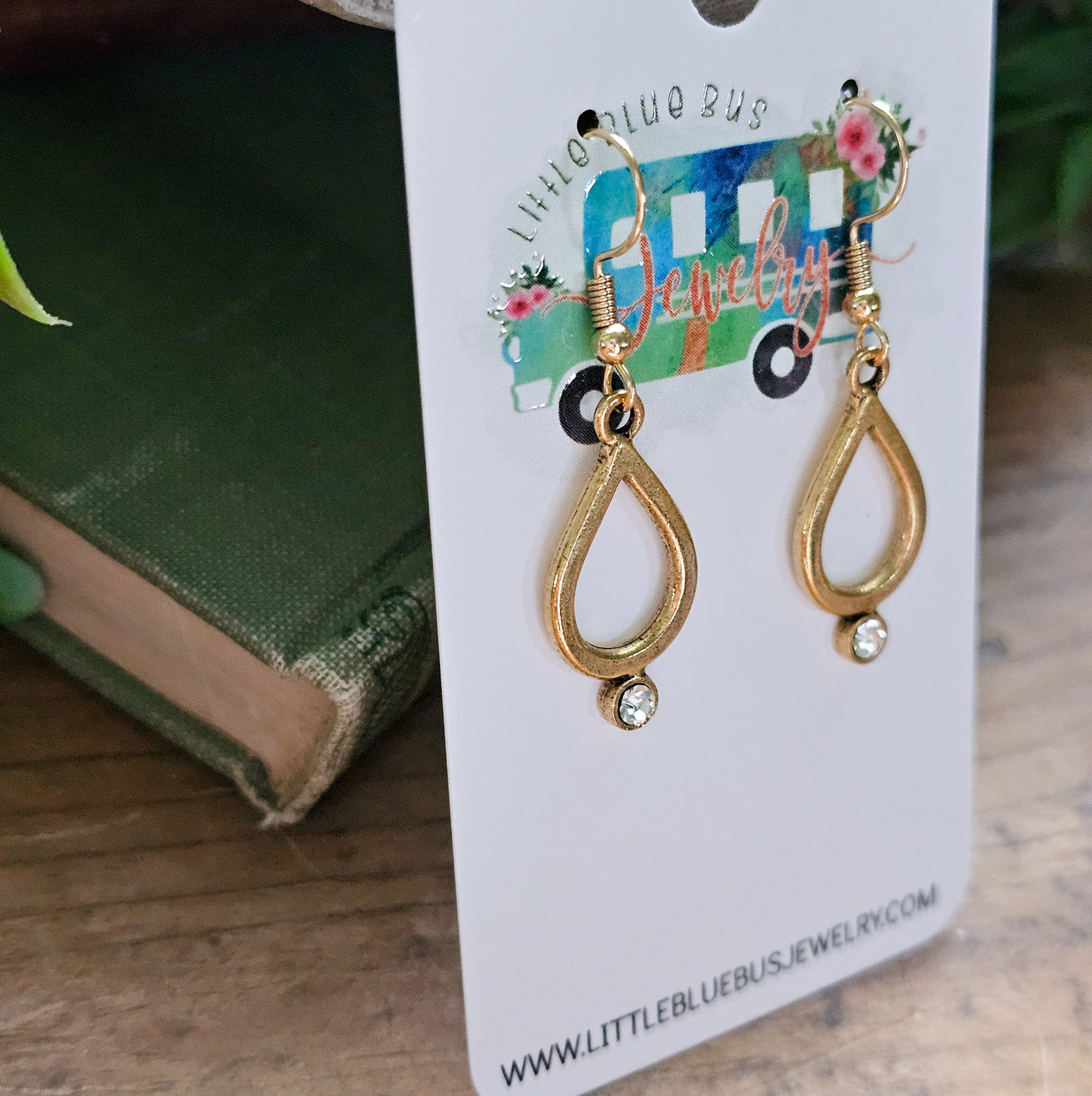 Teardrop + Crystal Drop Earrings