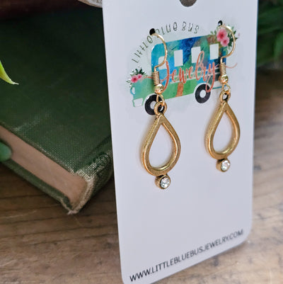Teardrop + Crystal Drop Earrings
