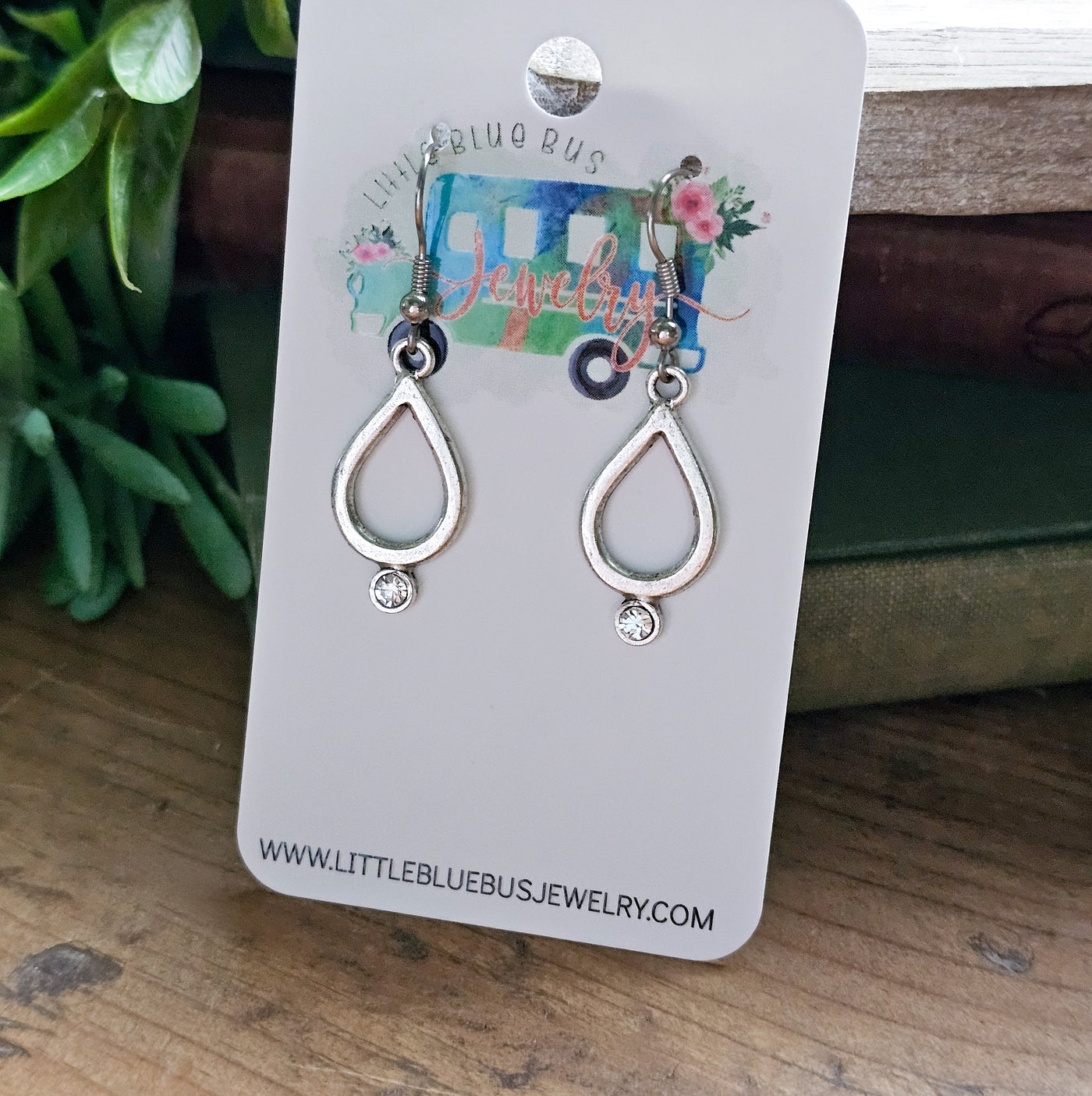 Teardrop + Crystal Drop Earrings