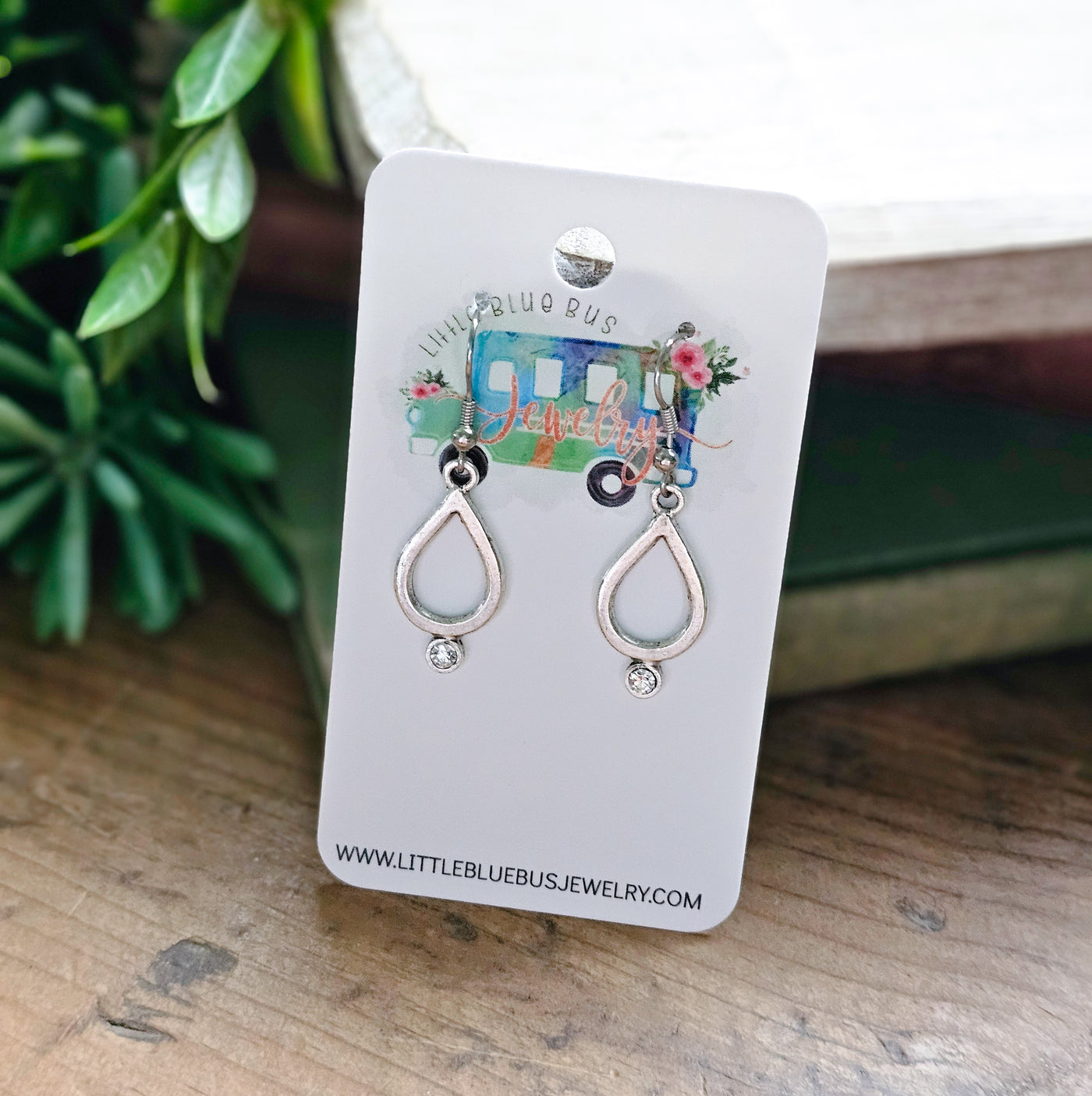 Teardrop + Crystal Drop Earrings