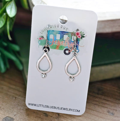 Teardrop + Crystal Drop Earrings