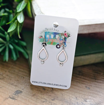 Teardrop + Crystal Drop Earrings