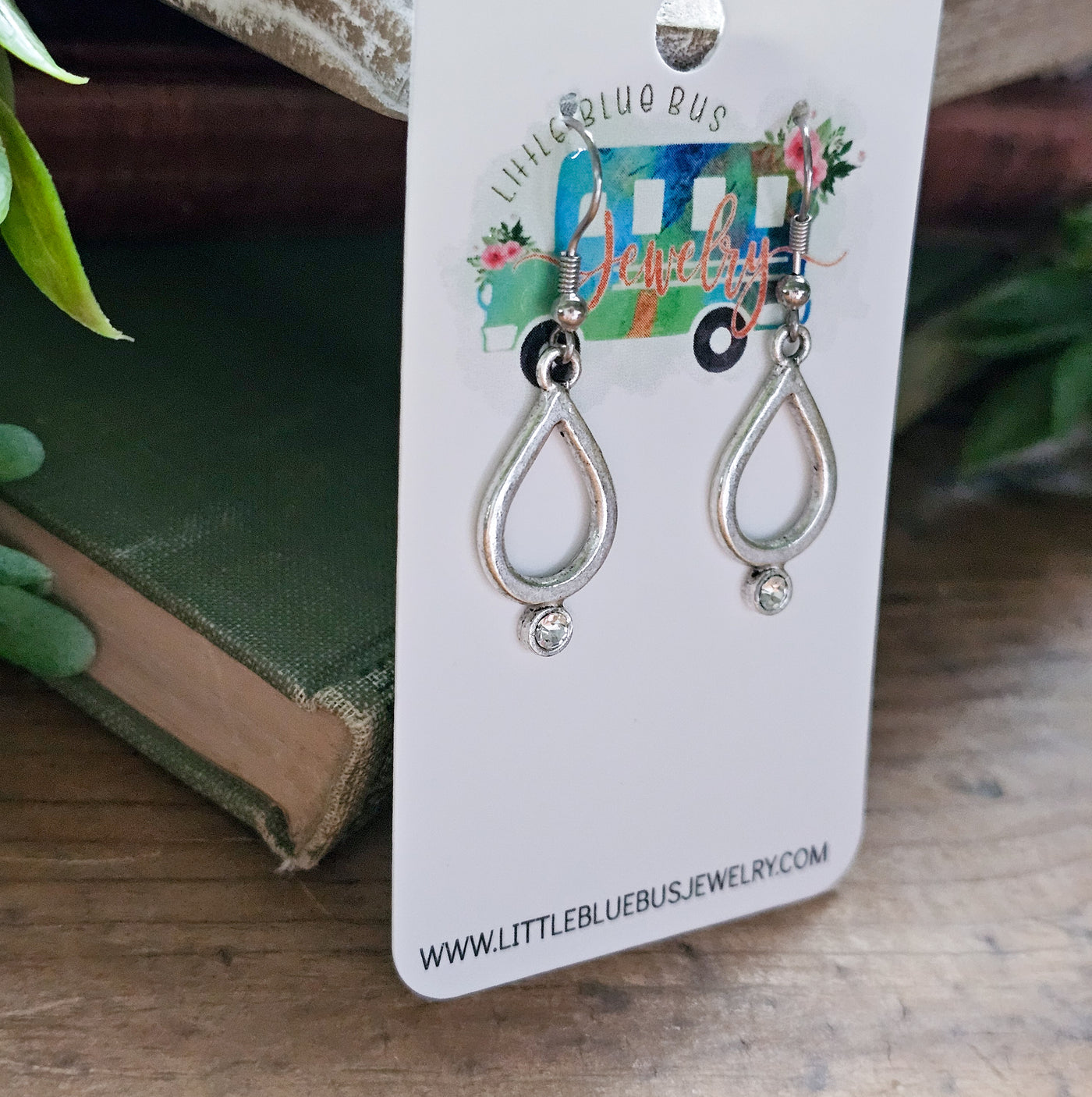 Teardrop + Crystal Drop Earrings