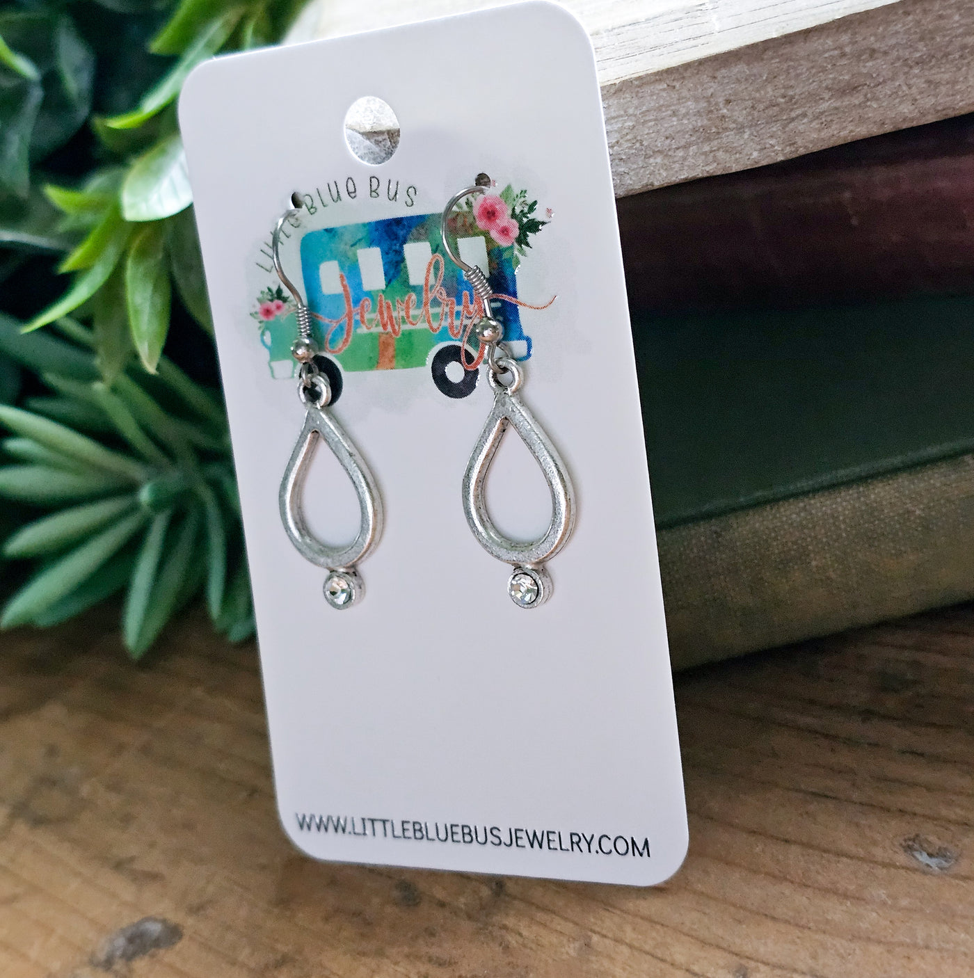 Teardrop + Crystal Drop Earrings