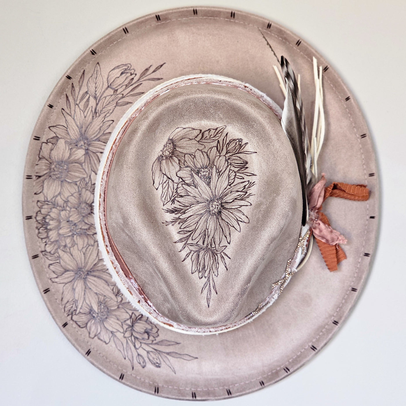 Custom Taupe Skinny Brim Hat - Laura L.