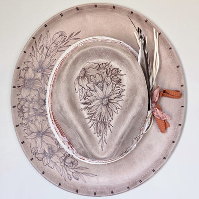 Custom Taupe Skinny Brim Hat - Laura L.