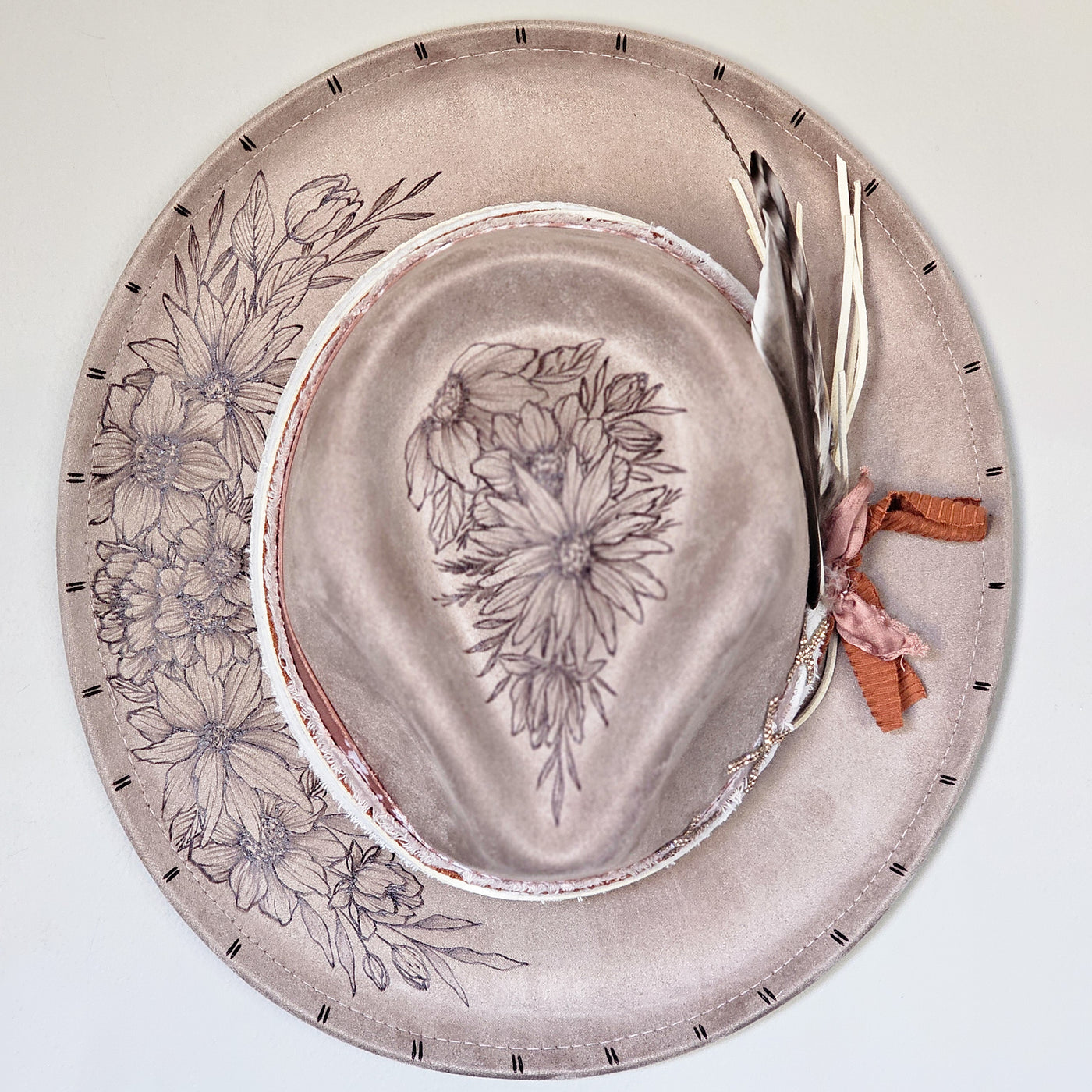 Custom Taupe Skinny Brim Hat - Laura L.